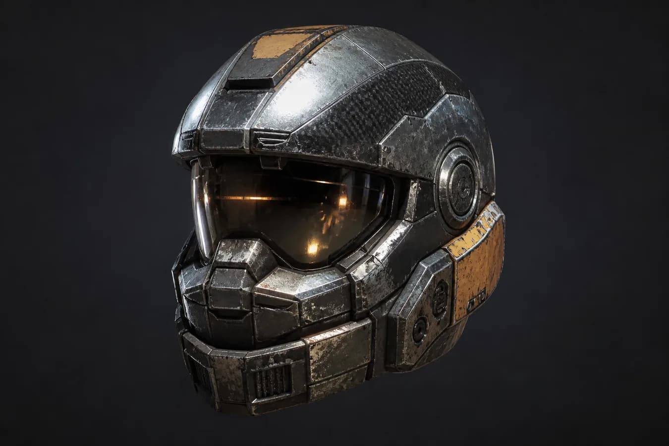 Generated 3D helmet prepared for a game asset workflow